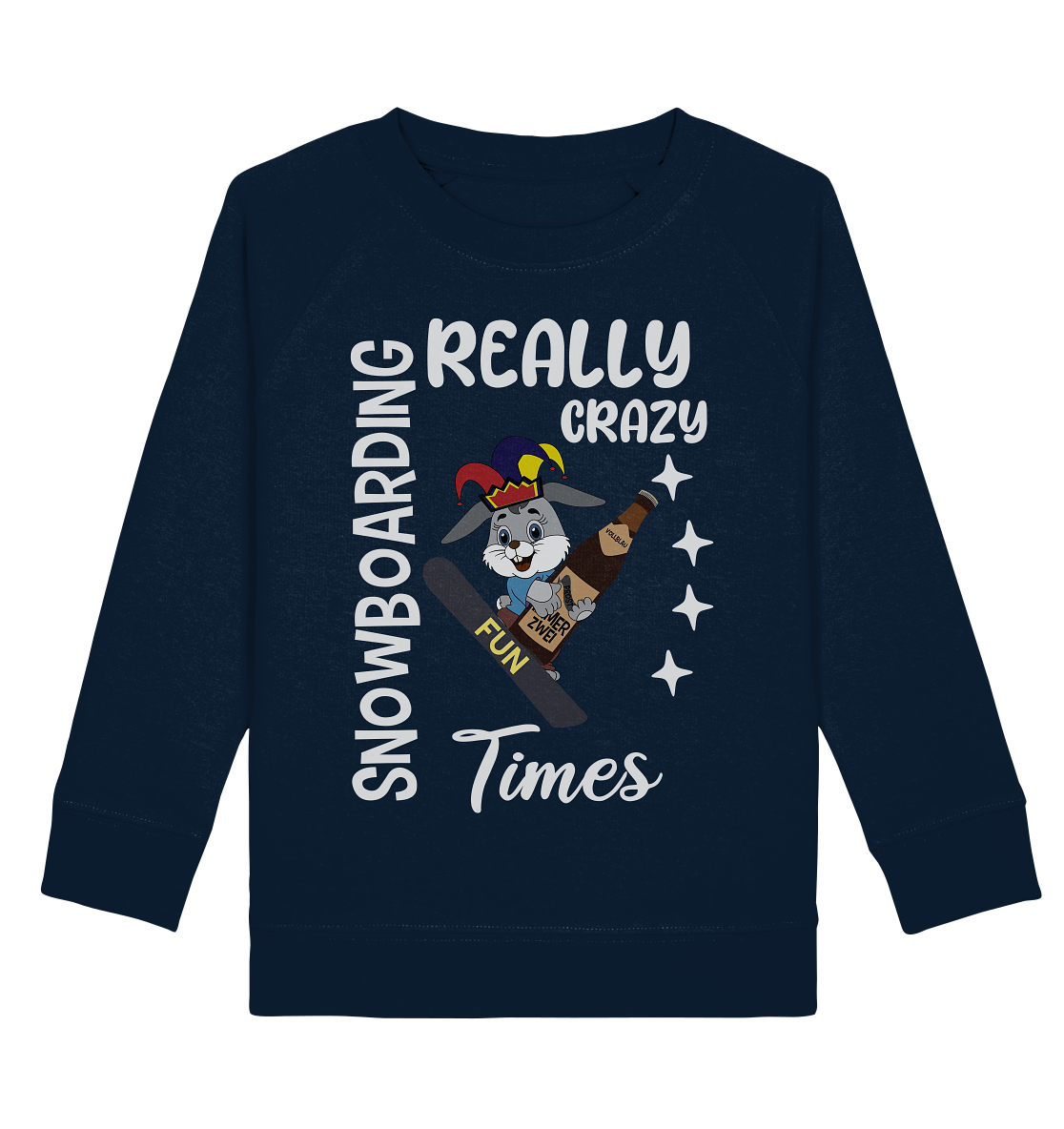 Snowboarding, Crazy Times, Snowboarder, Party - Kids Organic Sweatshirt