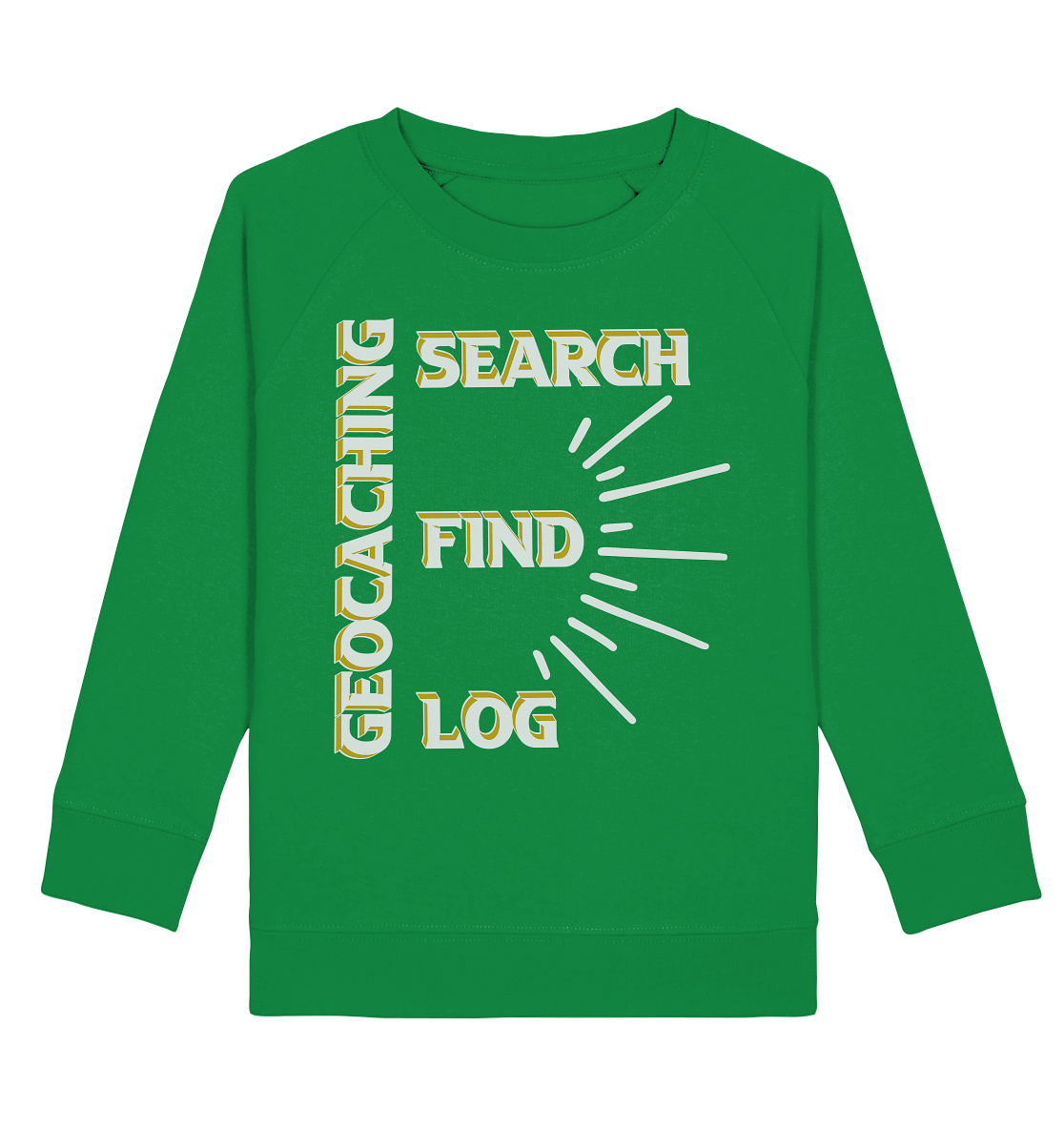 Geocaching-SEARCH-FIND-LOG, Cache Helles Disign - Kids Organic Sweatshirt