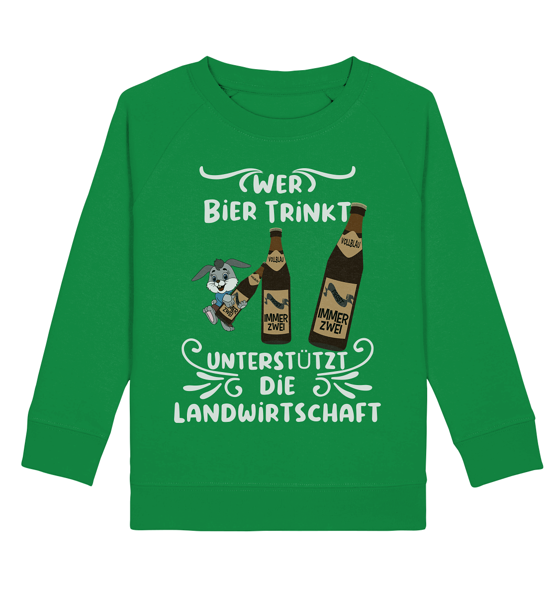 Wer Bier trinkt unterstützt die Landwirtschaft, Party- Shirt - Kids Organic Sweatshirt