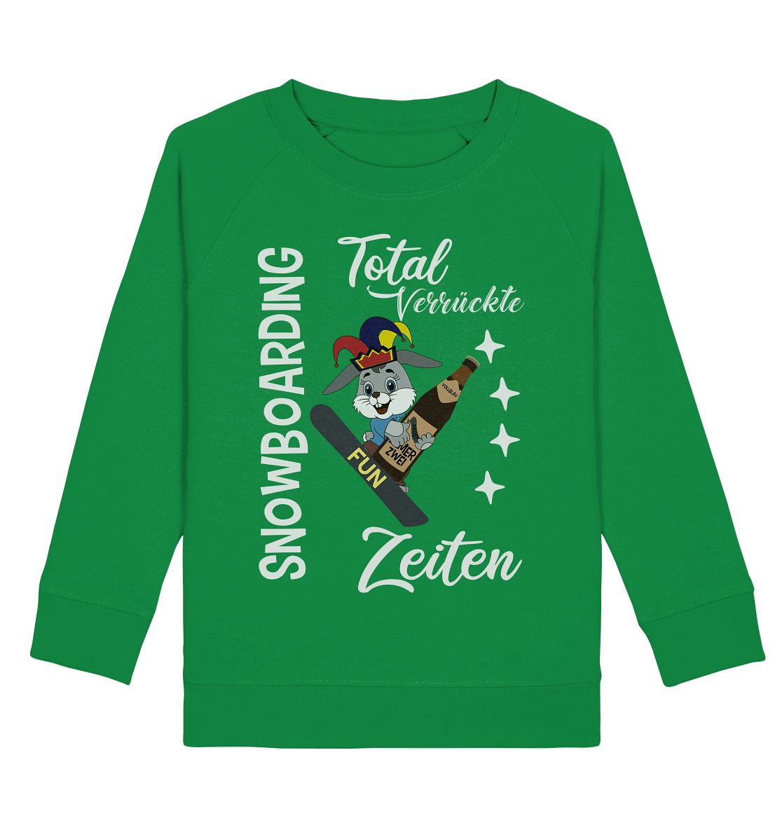 Snowboarding, verrückte Zeiten, Snowboarder, Osterhase - Kids Organic Sweatshirt