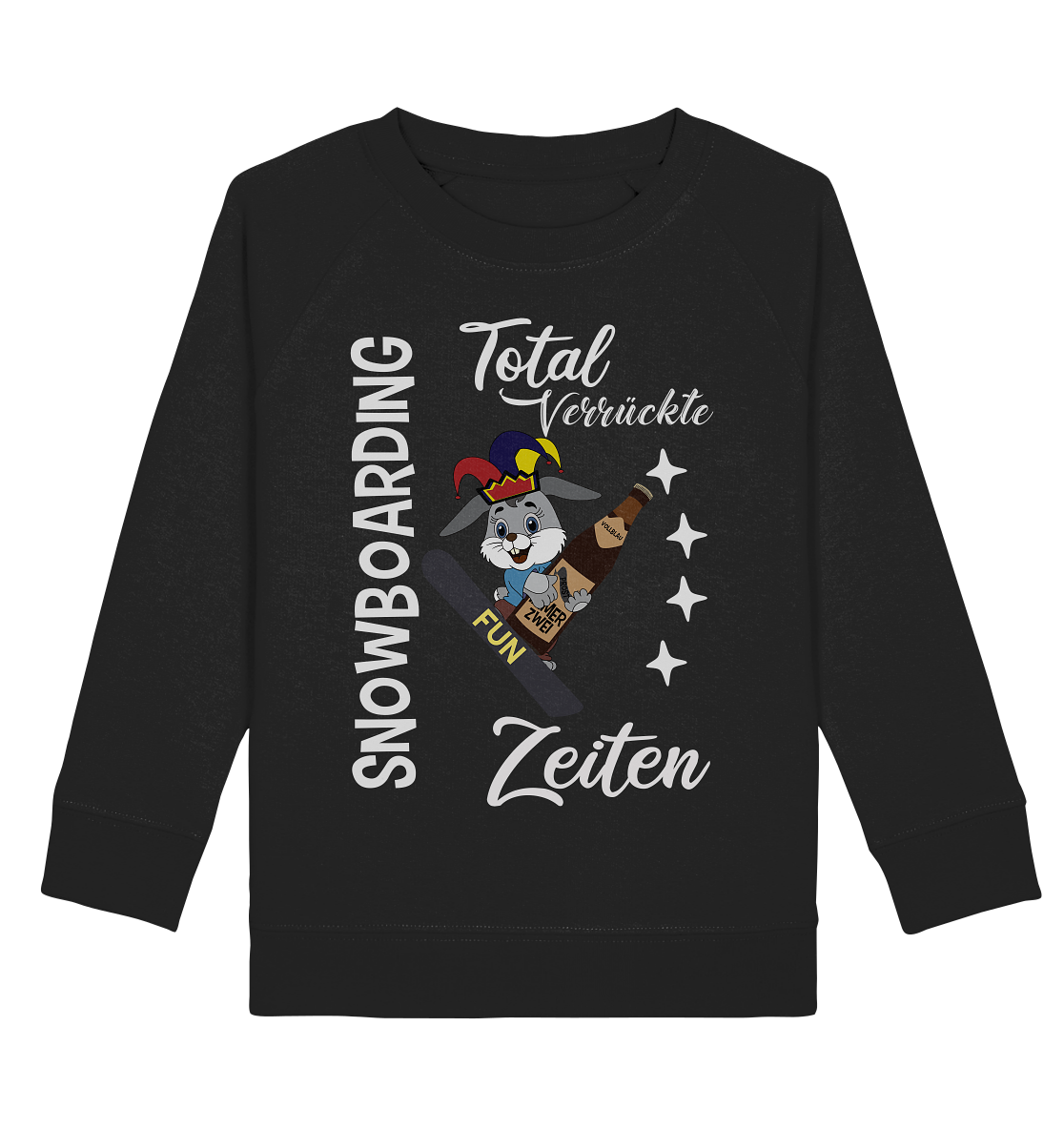 Snowboarding, verrückte Zeiten, Snowboarder, Osterhase - Kids Organic Sweatshirt