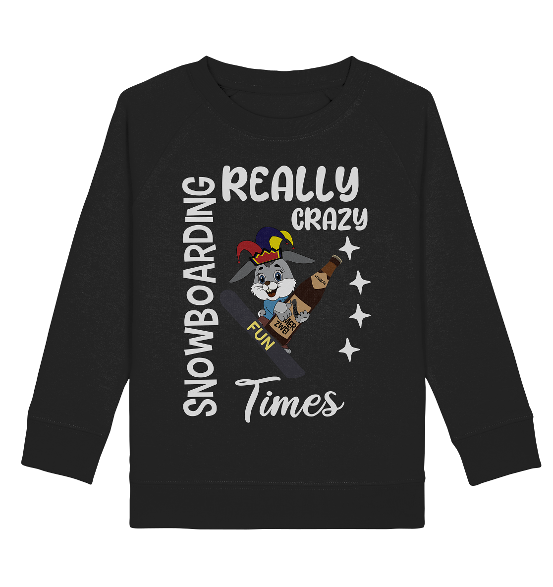 Snowboarding, Crazy Times, Snowboarder, Party - Kids Organic Sweatshirt