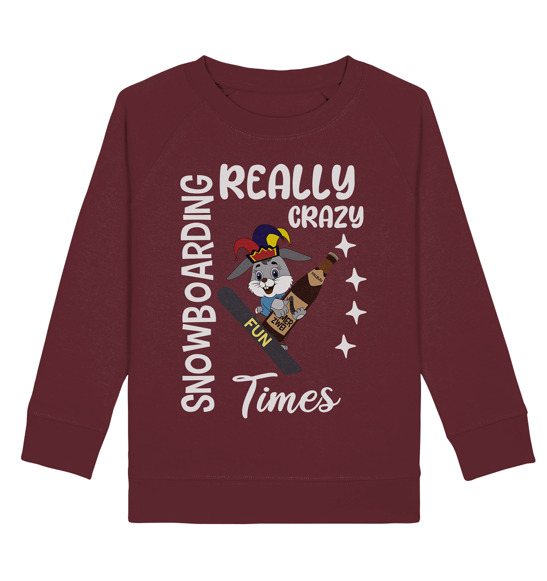 Snowboarding, Crazy Times, Snowboarder, Party - Kids Organic Sweatshirt