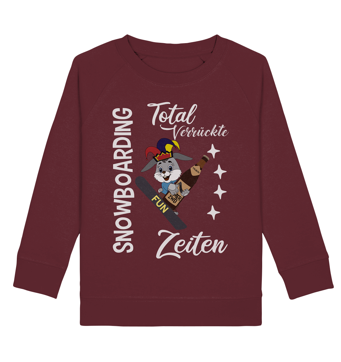 Snowboarding, verrückte Zeiten, Snowboarder, Osterhase - Kids Organic Sweatshirt