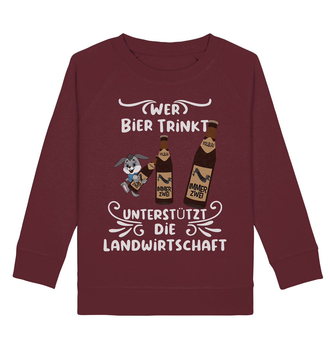 Wer Bier trinkt unterstützt die Landwirtschaft, Party- Shirt - Kids Organic Sweatshirt