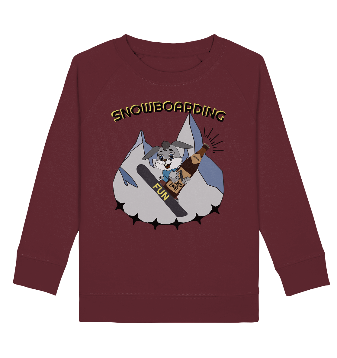 Snowboarding, Apres- Ski, Snowboard, Skihase und Bier - Kids Organic Sweatshirt