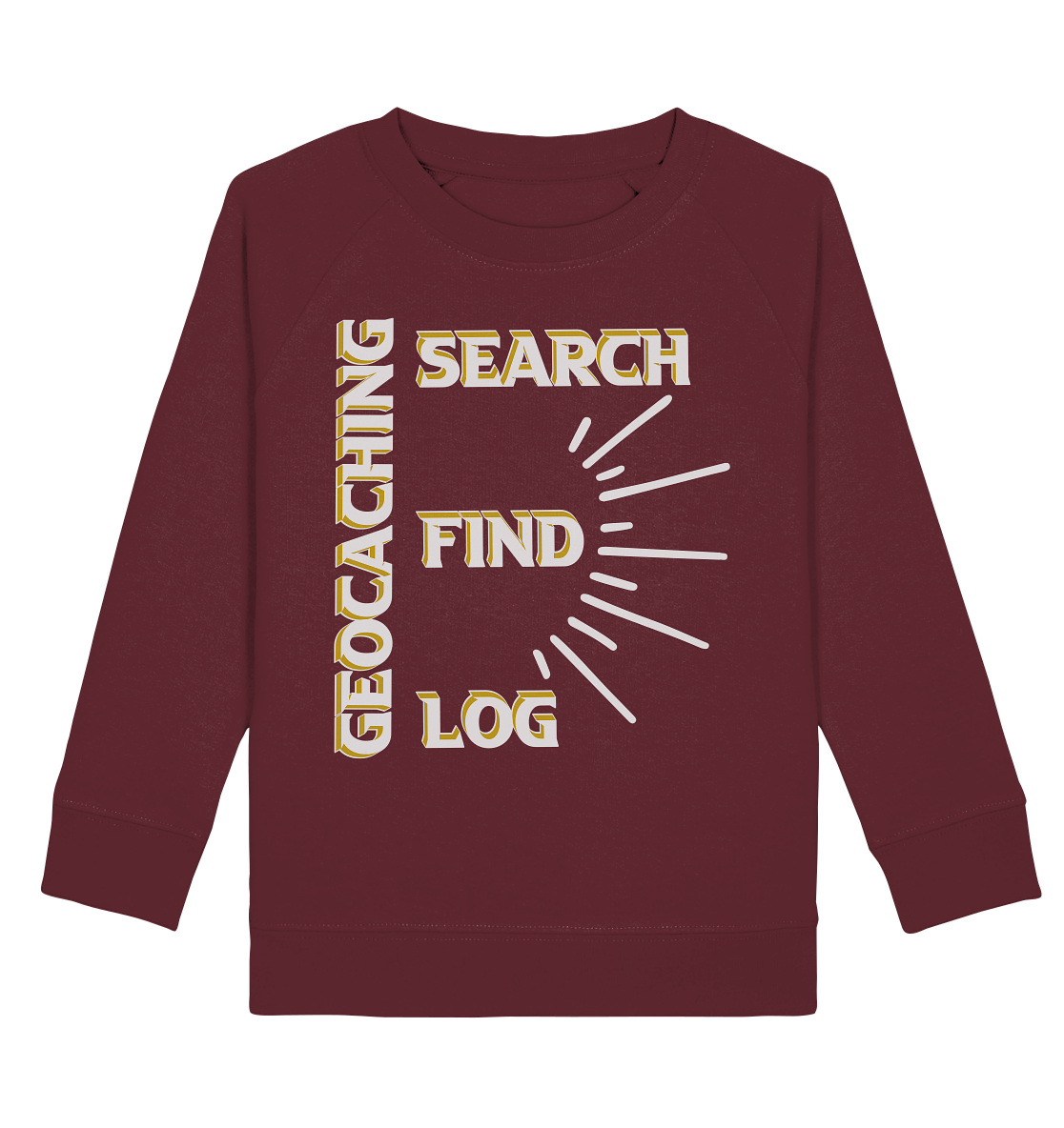 Geocaching-SEARCH-FIND-LOG, Cache Helles Disign - Kids Organic Sweatshirt