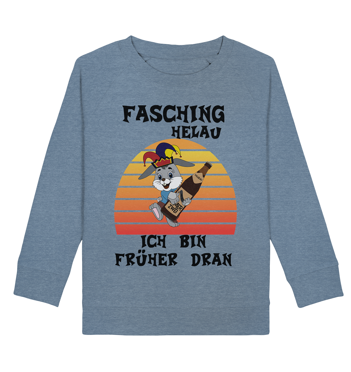 Fasching Helau, Osterhase feiert Karneval, Helau - Kids Organic Sweatshirt