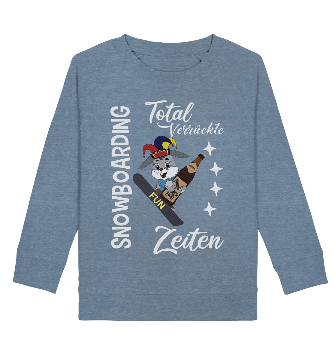 Snowboarding, verrückte Zeiten, Snowboarder, Osterhase - Kids Organic Sweatshirt