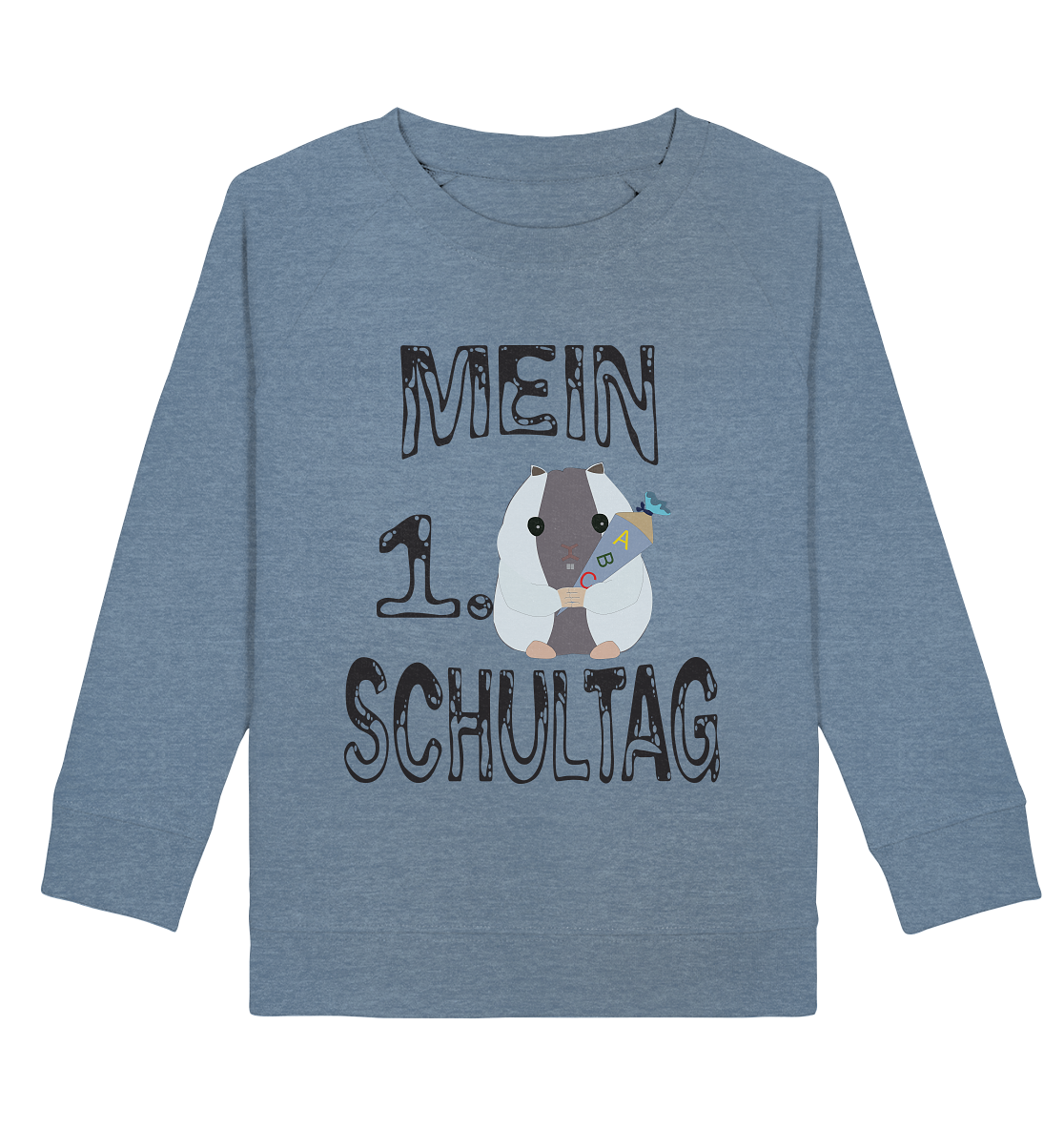 Schulanfang Schwarzes Design, Einschulung, Zuckettüte  - Kids Organic Sweatshirt