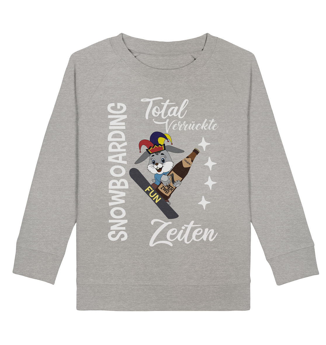 Snowboarding, verrückte Zeiten, Snowboarder, Osterhase - Kids Organic Sweatshirt