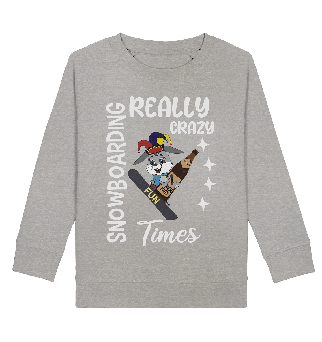 Snowboarding, Crazy Times, Snowboarder, Party - Kids Organic Sweatshirt