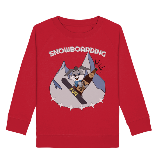 Snowboarder, Apres- Ski, Party danach, Piste, Helles Design - Kids Organic Sweatshirt