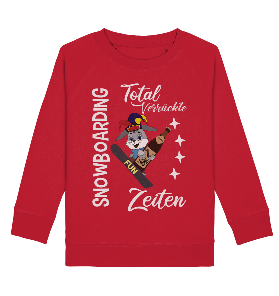 Snowboarding, verrückte Zeiten, Snowboarder, Osterhase - Kids Organic Sweatshirt