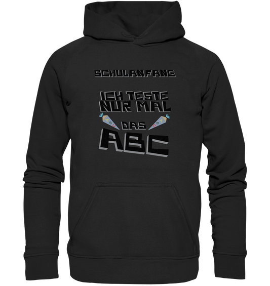 Schulanfang Schwarzes Design, Einschulung, Zuckettüte - Kids Premium Hoodie