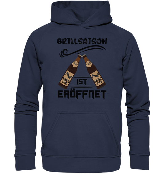 Grillsaison ist eröffnet, Grillen, Party, Feiern, Schwarzes Design - Kids Premium Hoodie