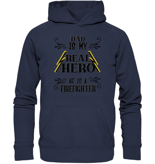 My Real Hero, Firefighter Dad - Kids Premium Hoodie