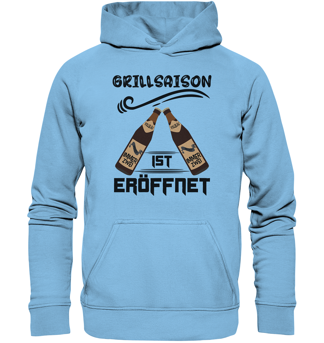 Grillsaison ist eröffnet, Grillen, Party, Feiern, Schwarzes Design - Kids Premium Hoodie