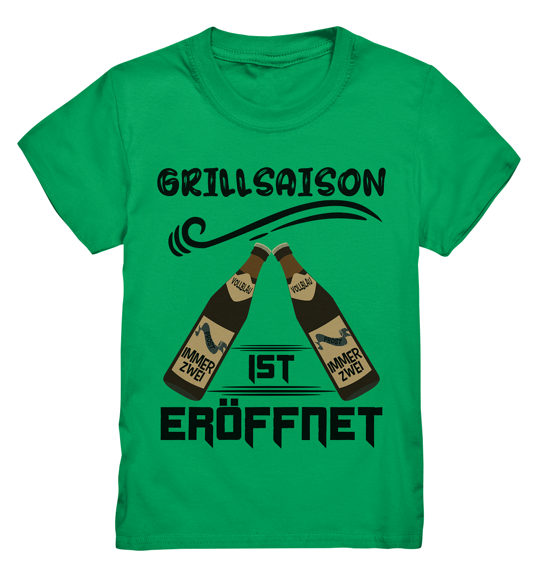 Grillsaison ist eröffnet, Grillen, Party, Feiern, Schwarzes Design - Kids Premium Shirt