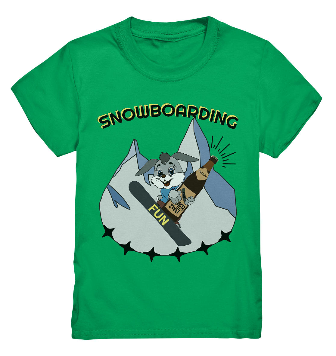 Snowboarding, Apres- Ski, Snowboard, Skihase und Bier - Kids Premium Shirt