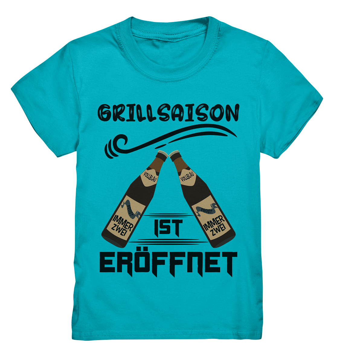 Grillsaison ist eröffnet, Grillen, Party, Feiern, Schwarzes Design - Kids Premium Shirt