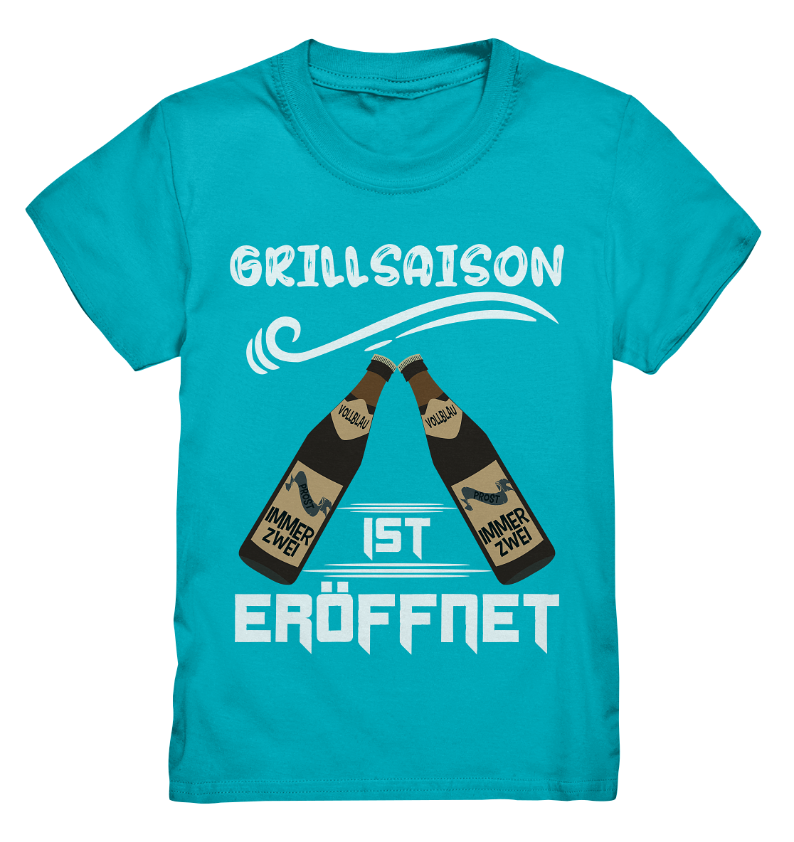 Grillsaison ist eröffnet, Grillen, Party, Feiern, Helles Design - Kids Premium Shirt