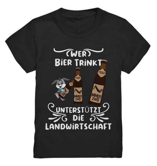 Wer Bier trinkt unterstützt die Landwirtschaft, Party- Shirt - Kids Premium Shirt