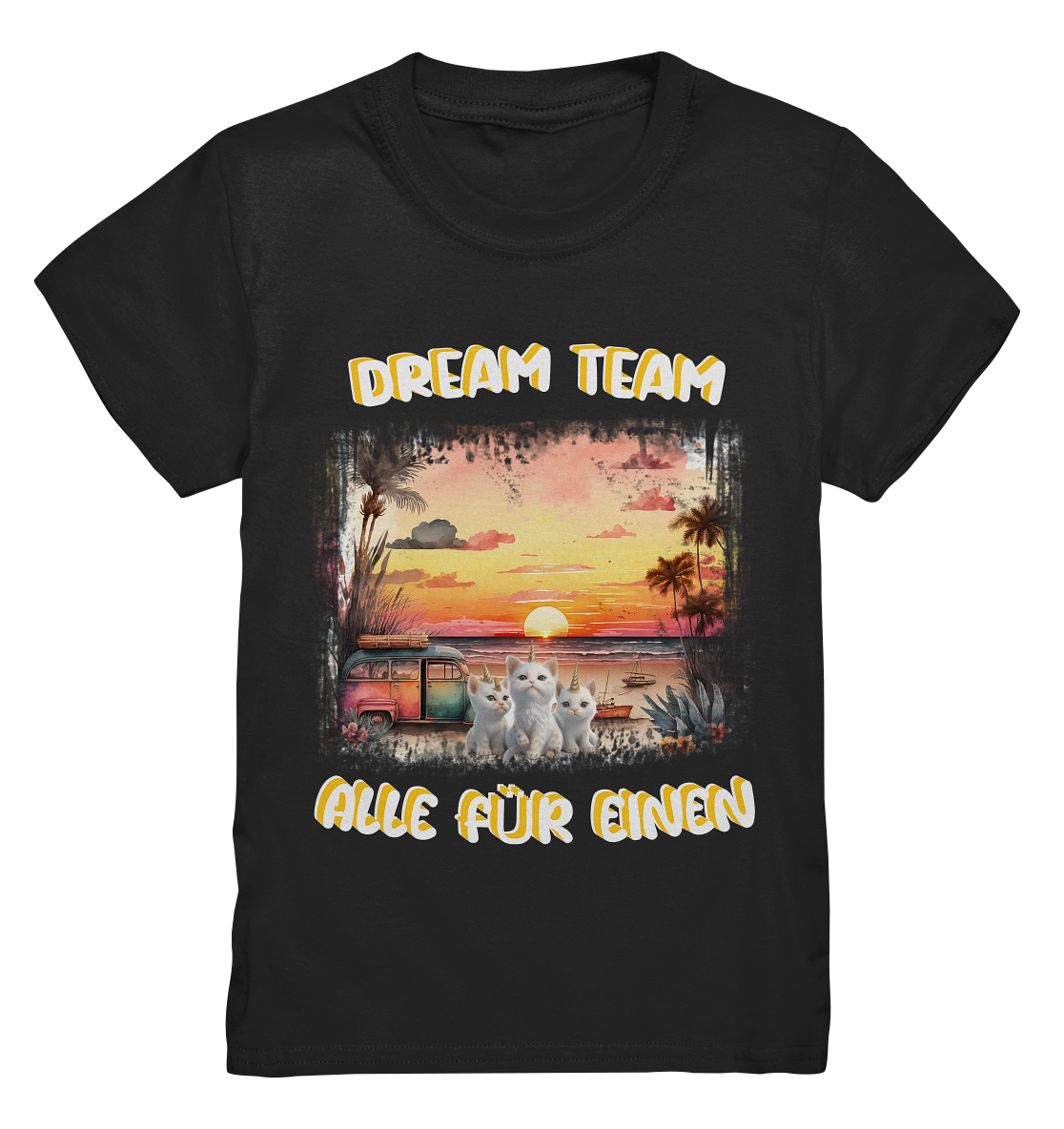 Dream Team, Einhorn Katzen Shirt, streetwear, casual t shirt, No 5 - Kids Premium Shirt