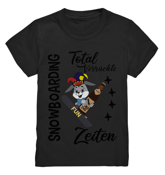 Snowboarding,verrückte Zeiten, Osterhase mit Bierflasche, Faschingsmütze - Kids Premium Shirt