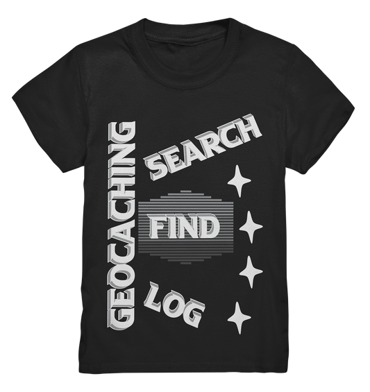 Geocaching-SEARCH-FIND-LOG, Cache Helles Disign Sterne - Kids Premium Shirt