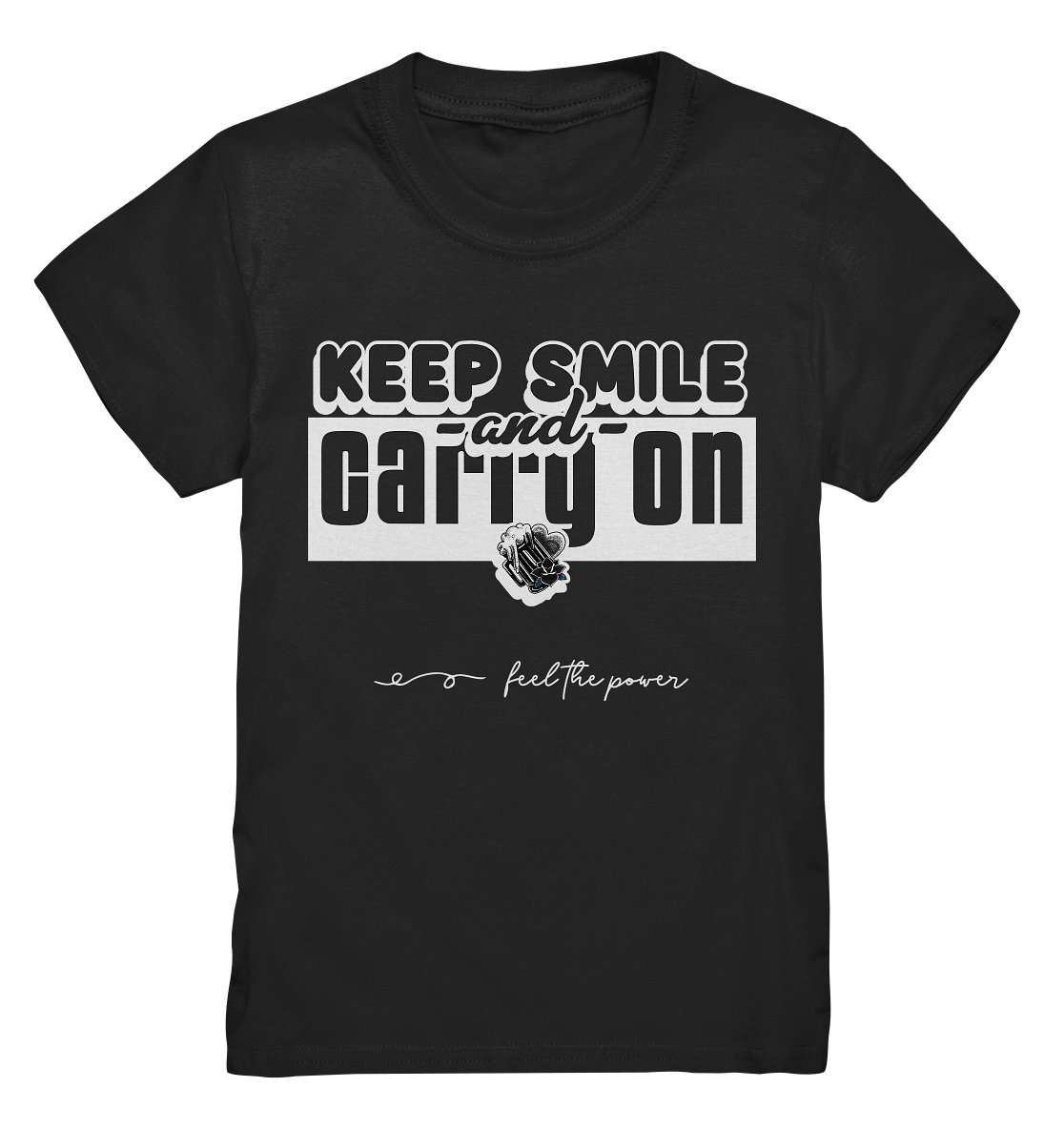 Keep Smile Kinder Premium Shirt Schwarz