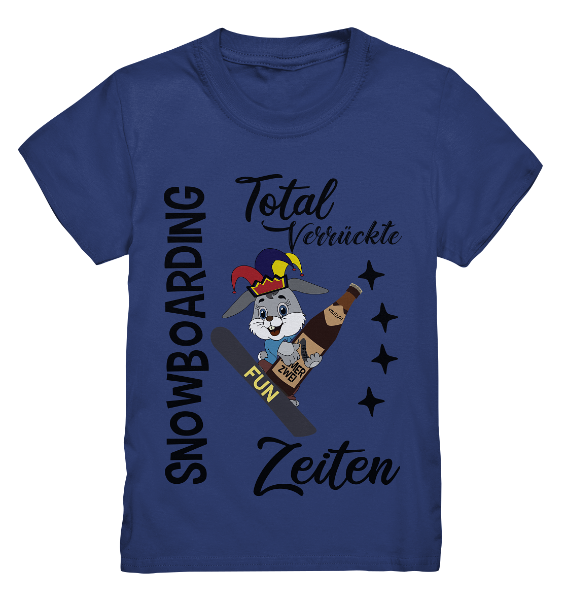 Snowboarding,verrückte Zeiten, Osterhase mit Bierflasche, Faschingsmütze - Kids Premium Shirt