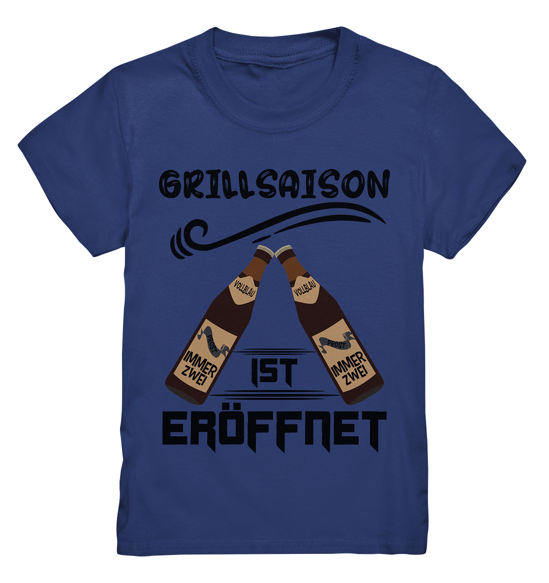 Grillsaison ist eröffnet, Grillen, Party, Feiern, Schwarzes Design - Kids Premium Shirt