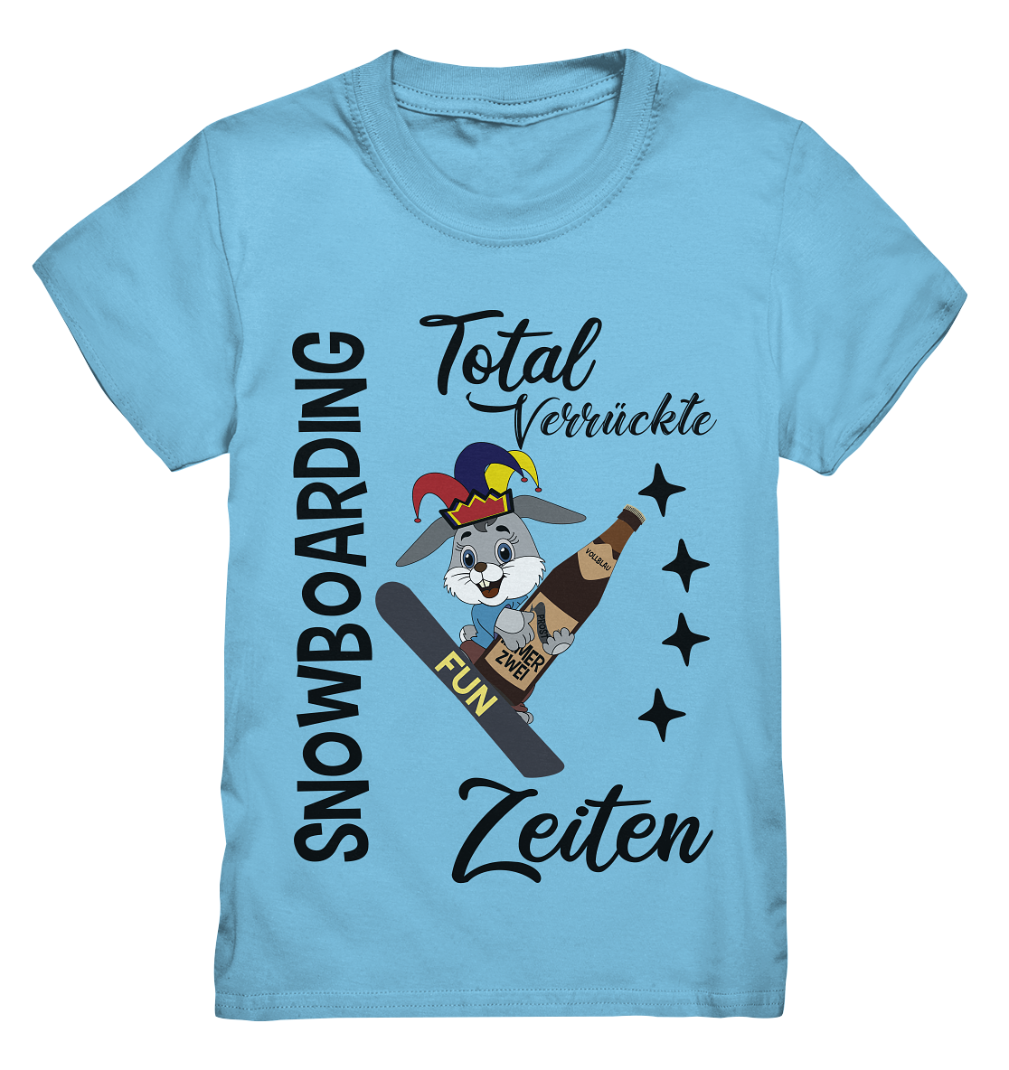 Snowboarding,verrückte Zeiten, Osterhase mit Bierflasche, Faschingsmütze - Kids Premium Shirt