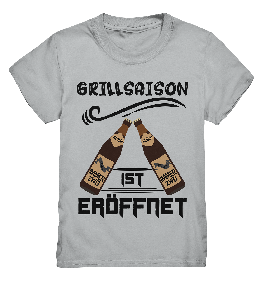 Grillsaison ist eröffnet, Grillen, Party, Feiern, Schwarzes Design - Kids Premium Shirt