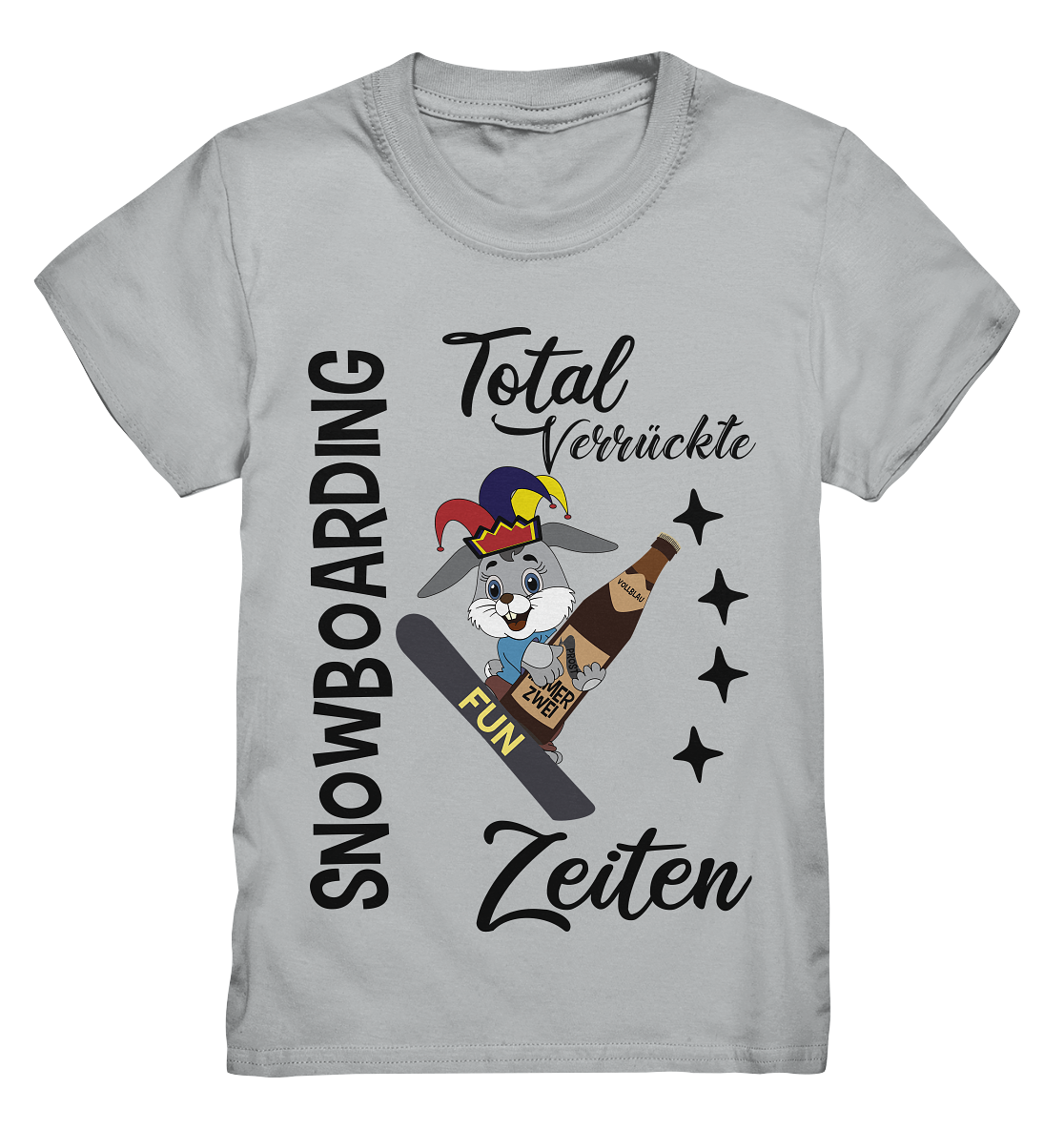 Snowboarding,verrückte Zeiten, Osterhase mit Bierflasche, Faschingsmütze - Kids Premium Shirt