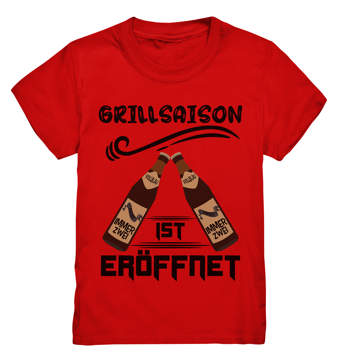 Grillsaison ist eröffnet, Grillen, Party, Feiern, Schwarzes Design - Kids Premium Shirt