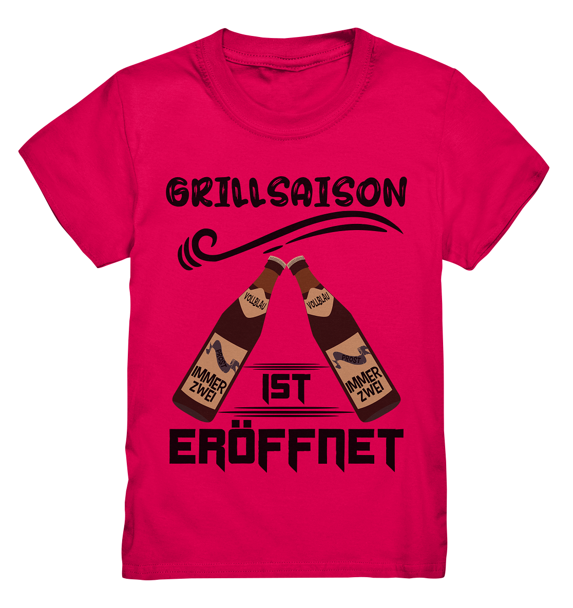 Grillsaison ist eröffnet, Grillen, Party, Feiern, Schwarzes Design - Kids Premium Shirt