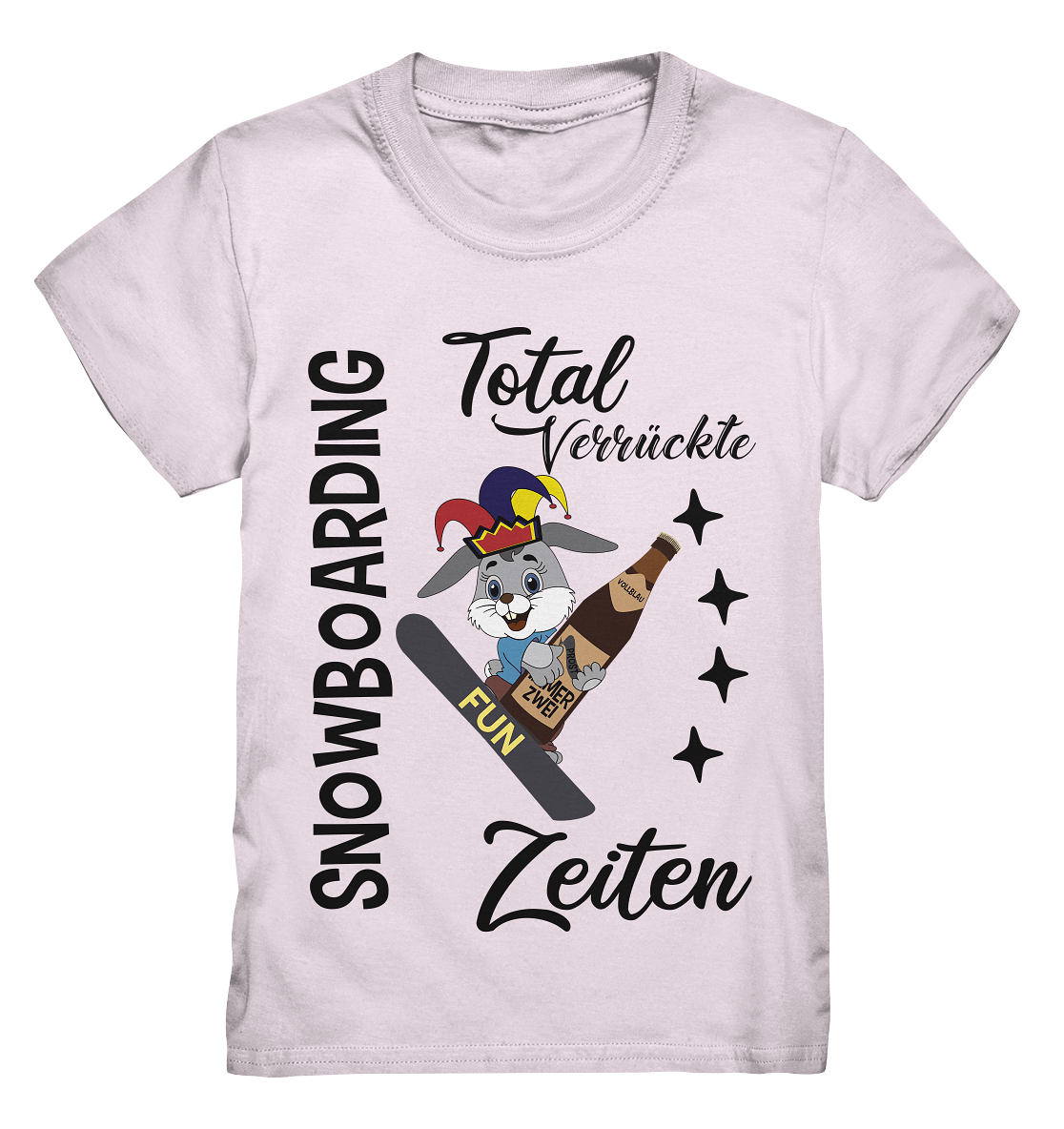 Snowboarding,verrückte Zeiten, Osterhase mit Bierflasche, Faschingsmütze - Kids Premium Shirt