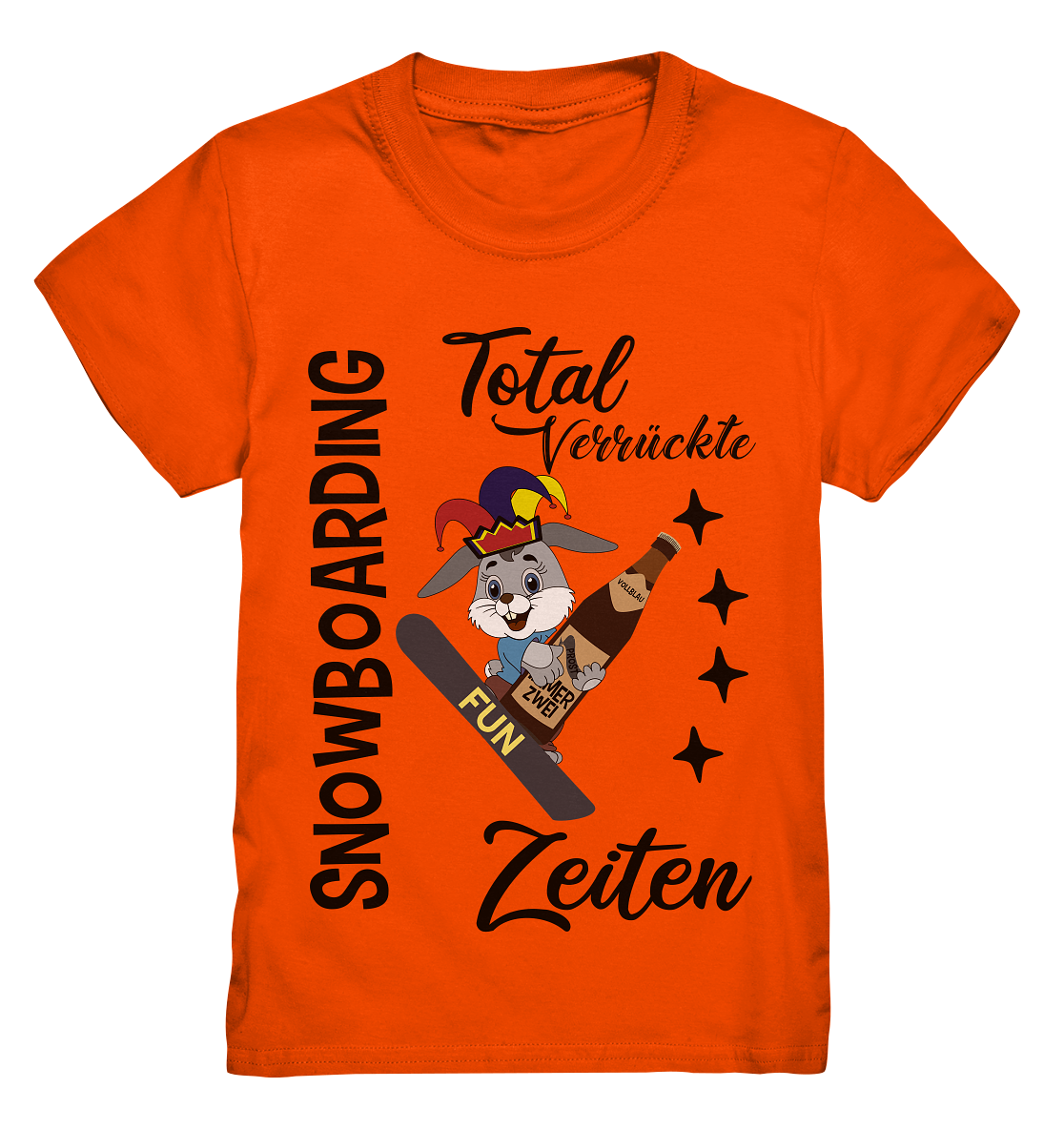 Snowboarding,verrückte Zeiten, Osterhase mit Bierflasche, Faschingsmütze - Kids Premium Shirt