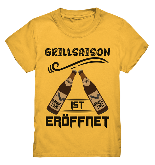 Grillsaison ist eröffnet, Grillen, Party, Feiern, Schwarzes Design - Kids Premium Shirt