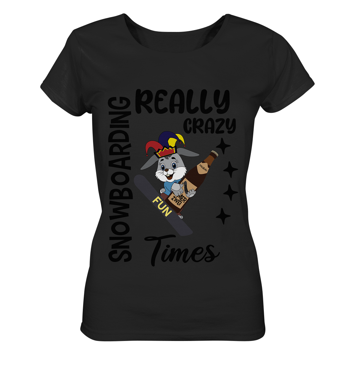 Snowboarding, really crazy, Osterhase mit Bierflasche  - Ladies Organic Basic Shirt