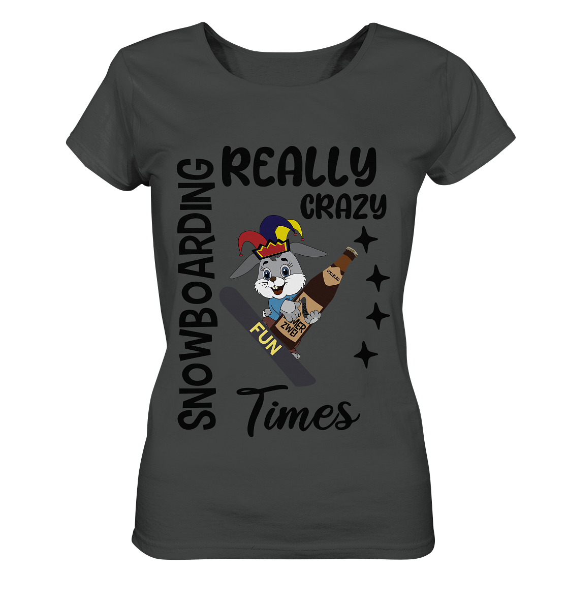 Snowboarding, really crazy, Osterhase mit Bierflasche  - Ladies Organic Basic Shirt