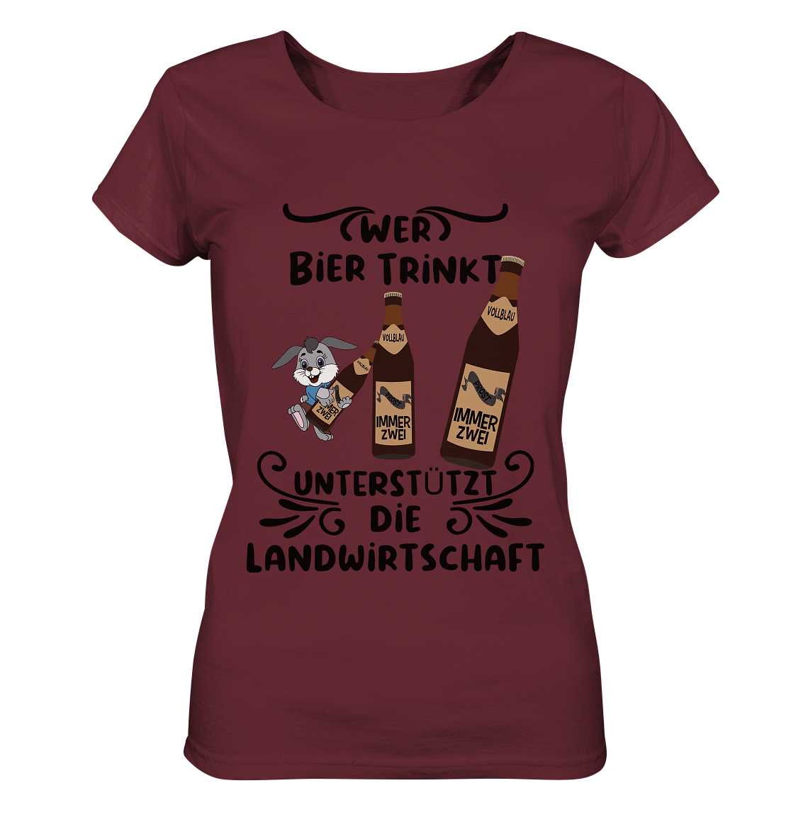 Wer Bier trinkt, Landwirtschaft unterstützen, Party - Ladies Organic Basic Shirt