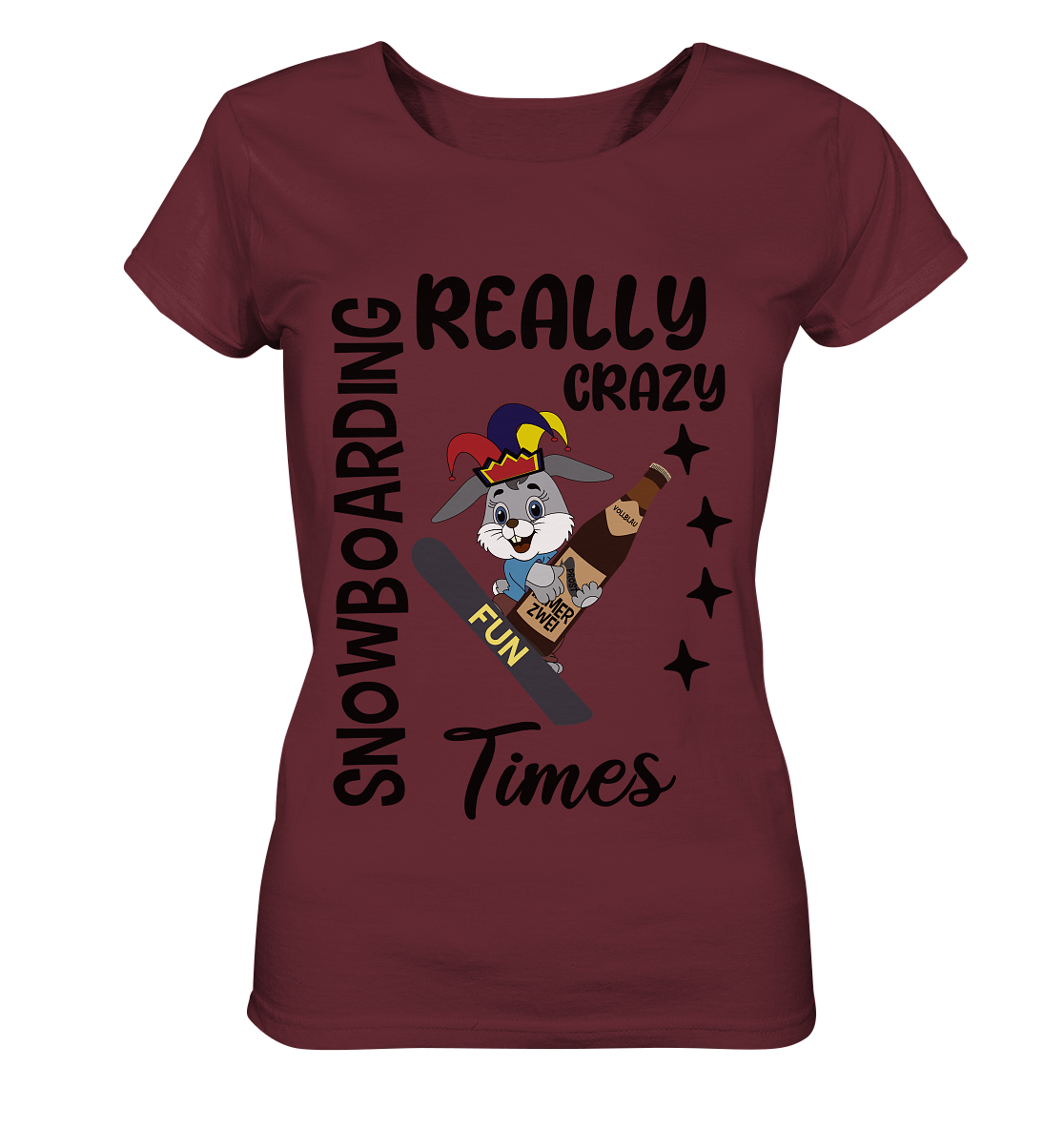 Snowboarding, really crazy, Osterhase mit Bierflasche  - Ladies Organic Basic Shirt