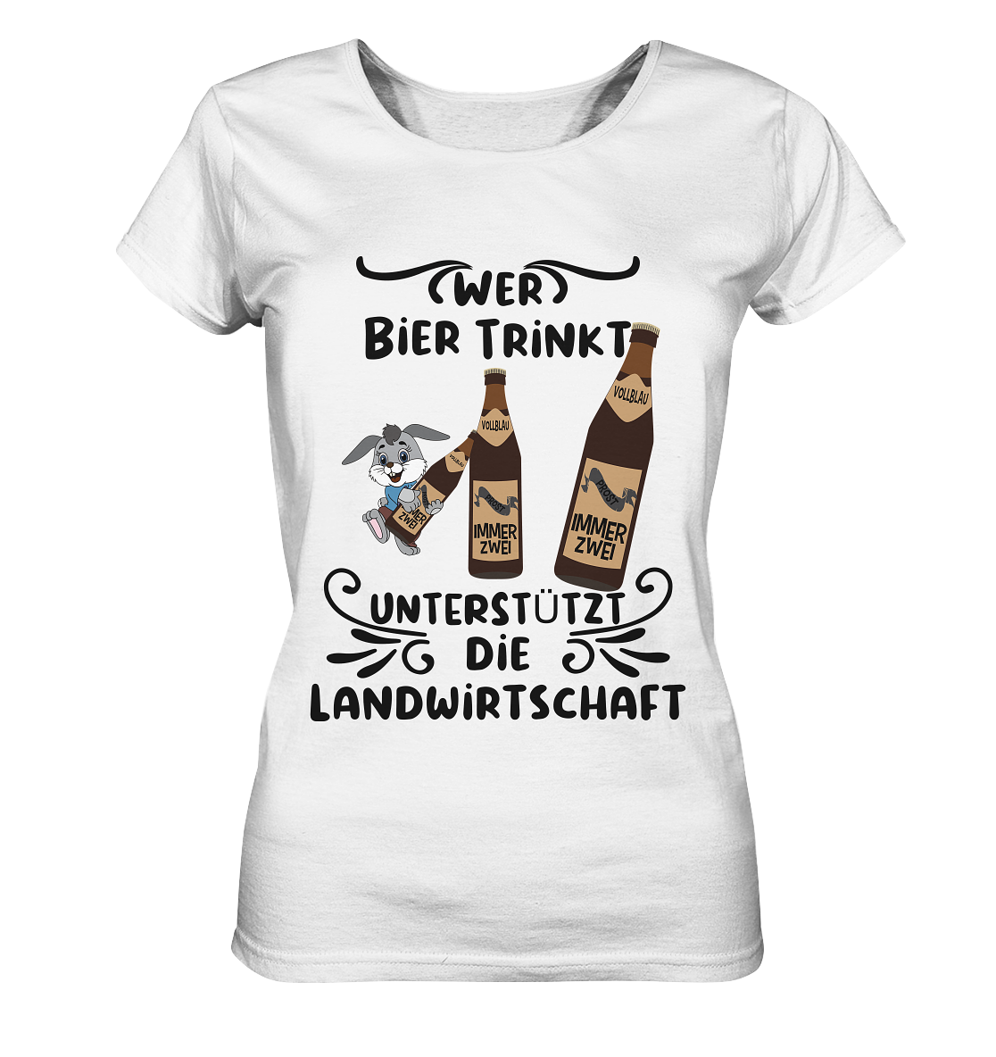 Wer Bier trinkt, Landwirtschaft unterstützen, Party - Ladies Organic Basic Shirt