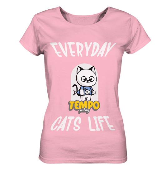 Katzenleben- Everyday Cats Life, Katzenliebhaber, Tierfreund - Ladies Organic Basic Shirt