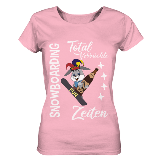 Snowboarding, verrückte Zeiten, Snowboarder, Osterhase - Ladies Organic Basic Shirt