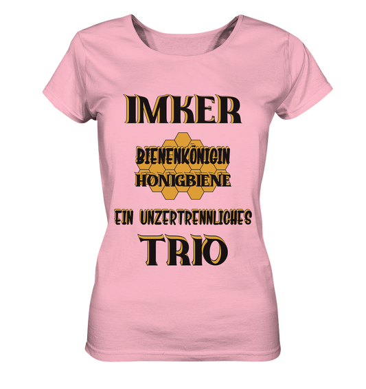 Imker- Bienenkönigin und Honigbiene einTeam, schwarzes Design - Ladies Organic Basic Shirt