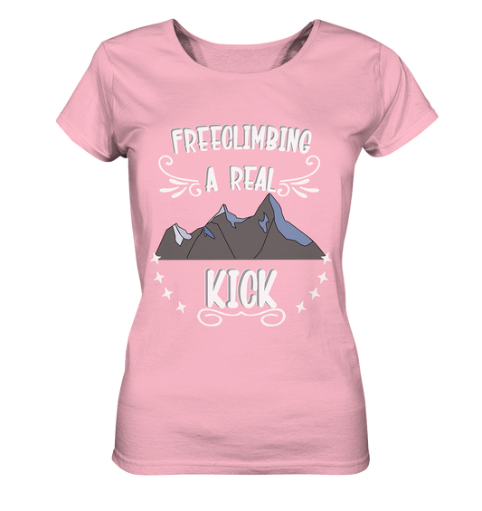 Freeclimbing - a real kick, sportlich & gefährlich - Ladies Organic Basic Shirt